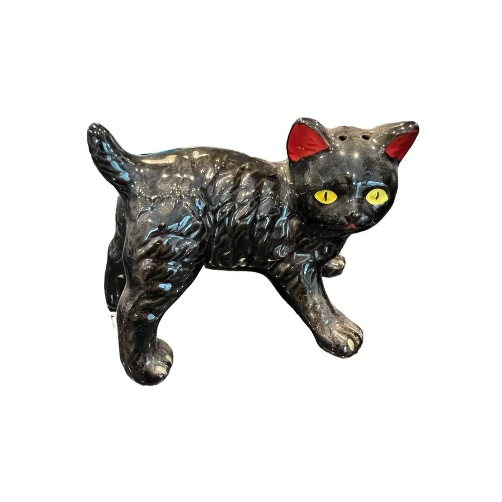 ENESCO IMPORTS JAPAN Black Cats Salt and Pepper Shakers Large‎
